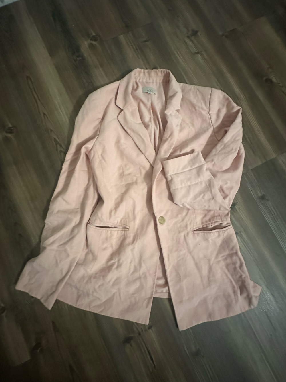 LOFT Blush Peony Pink Single-Button Softened Blazer